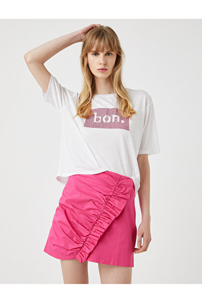 Koton Γυναικείο Off White T-Shirt 1YAK13260EK