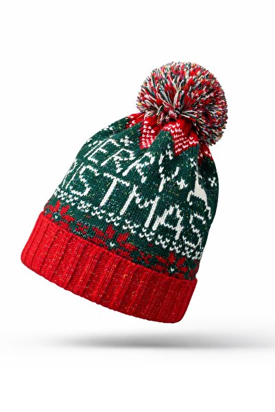 Külah قبعة تريكو شتوية للسيدات بتصميم عيد الميلاد – نمط عيد الميلاد المجيد