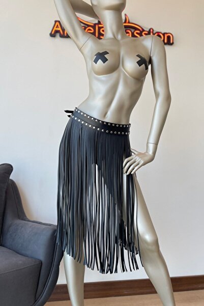 Angels Passion İnce Püsküllü Deri Fantazi Etek