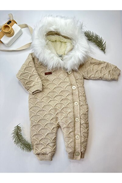 NİNOS ALEGRES KIZ-ERKEK %100 PAMUK YANDAN AÇILIMLI YÜNLÜ TULUM BEIGE