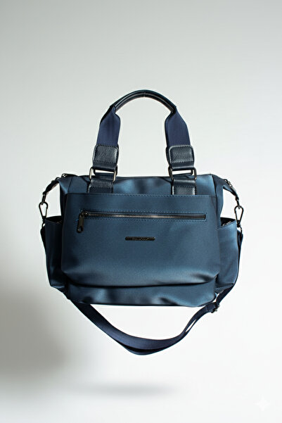 Sanmorris Kadın Çok Gözlü Suya Dayanıklı Ayarlanbilir Çapraz Askılı Lacivert El ve Omuz Çantası