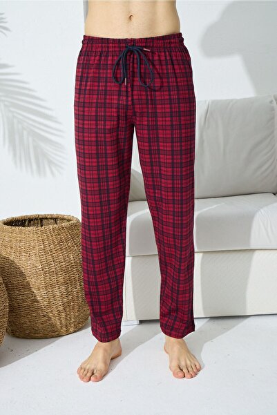 KLY Ekose Ince Tek Alt Rahat Pamuk Penye Pijama