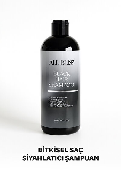 ALL BLİSS All Bliss Siyah ton Saç Şampuan 400 ml – Kafein, Aloe Vera, Keratin, Biotin ve Kolajen
