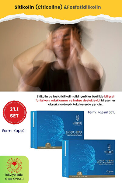 VITANIQ Cognizone – Sitikolin (Citicoline) & Fosfatidilkolin İçerikli Nootrop...
