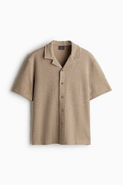 H&M Regular Fit Herringbone-weave resort shirt