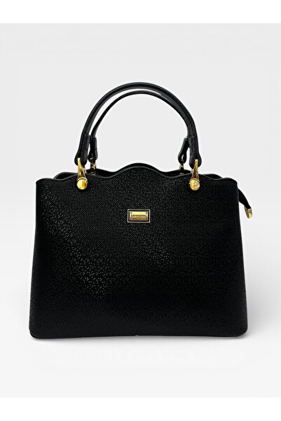 Sanmorris Women's 2-Compartment Wave Detailed Stylish Hand and Shoulder Bag with Adjustable Strap