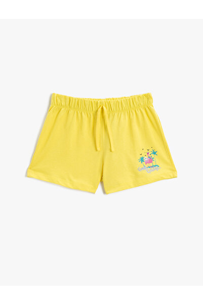 Koton Kids Belden Bağlamalı Şort Baskılı Pamuklu