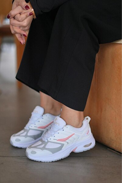 SOLAZER Γυναικεία αθλητικά παπούτσια Casual Sneaker White Powder 041-2