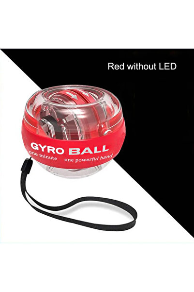 Choice كرة جيروسكوبية حمراء بدون مصباح LED تعمل تلقائيًا لتمرين الساعد والذرا...