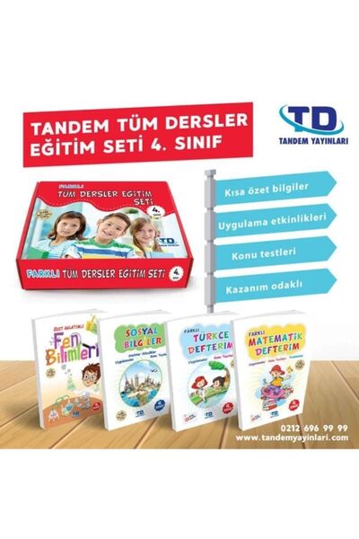 Tandem Yayınları Farklı Tüm Dersler Eğitim Seti 4. Sınıf 4 Kitap