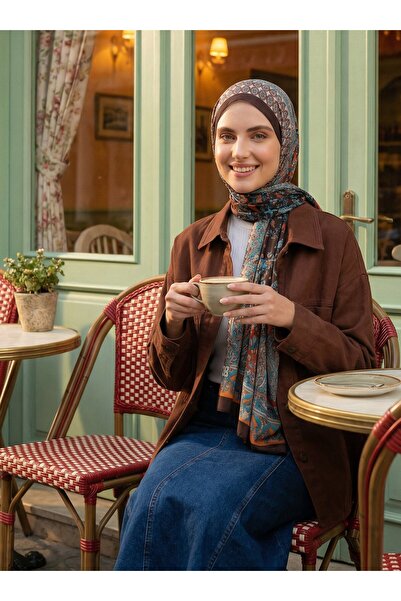 TUVA Μαλακό σάλι με έθνικ σχέδιο - Πολύχρωμο - V10 -