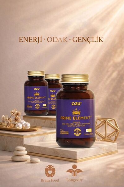 O2U Prime Element 3'lü Kür Seti | Lipozomal Dilaltı (β-NMN, NADH, Sitikolin, ...