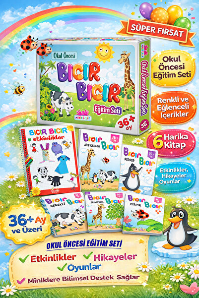 Tandem Yayınları Minik İzler Bıcır Bıcır Okul Öncesi Eğitim Seti 6 Kitap (Etk...