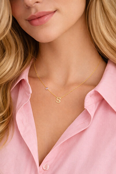 Soleildor 925 ayar Orijinal Gümüş Kişiye Özel Aralıklı Doğum Taşı Harf Gümüş ...