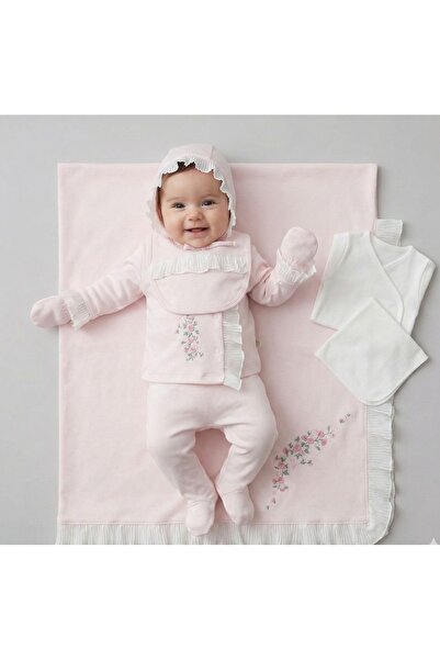 LisaLoom مجموعة إخراج المستشفى المكونة من 10 قطع مع تطريز زهرة بوجي