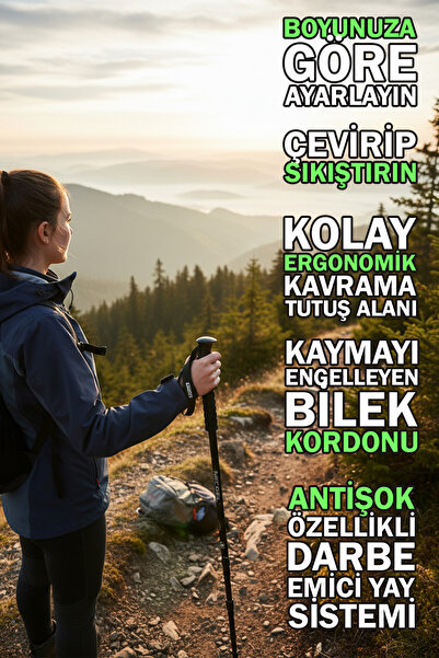 EFSANE KAMP - Baton/baston Katlanabilir - Siyah