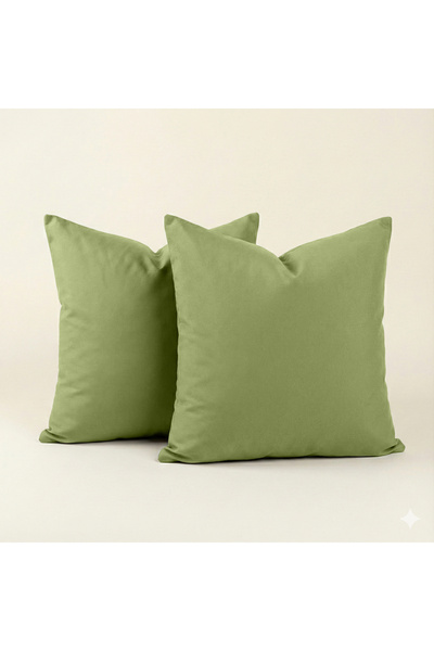 Sabia غطاء وسادة مربع 70x70 سم مصنوع من القطن بنسبة 100%، طقم من قطعتين