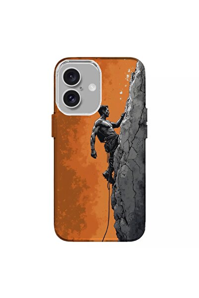 Turkuaz iPhone 16 Compatible Mountaineer Design Luxury Silicone Case