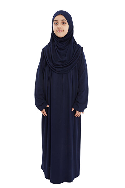 Altobeh Практична еднокомпонентна рокля за молитва от органичен материал за момиче - тъмносиня