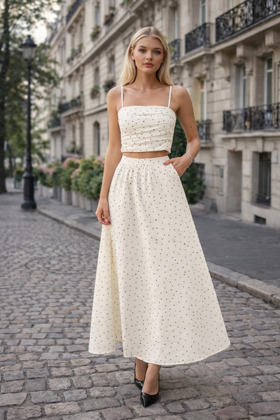 Oyer Moda Polka Dot Double Suit Set