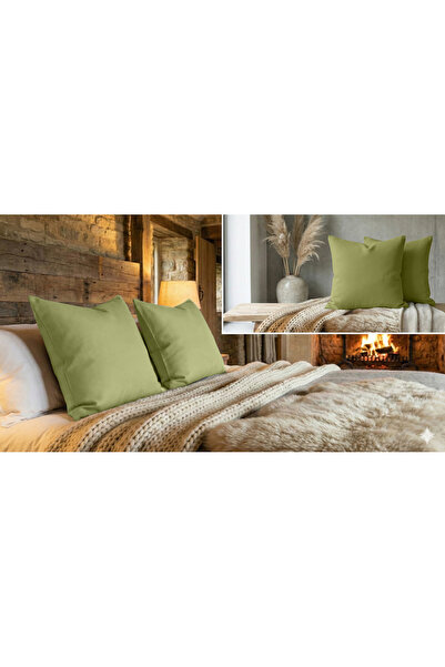 Sabia %100 Pamuk 70x70cm Kare Yastık Kılıfı & Minder Kılıfı 2'li Set 62 Tel (...