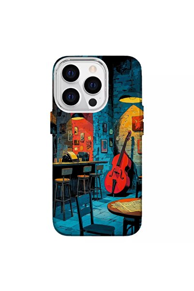Turkuaz iPhone 14 Pro Compatible Cello Design Luxury Silicone Case