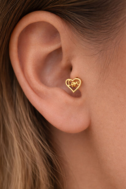 Miliva حلق تراجوس ذهبي مضاد للحساسية من الفولاذ المقاوم للصدأ |   حلق تراجوس ...