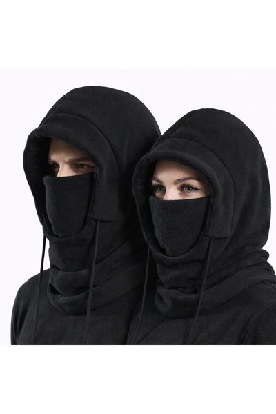 GlassySKY قطعة واحدة قبعة صوفية للجنسين مقاومة للرياح مع قناع وجه ورباط للإغلاق، مناسبة للتزلج والثلج في الشتاء