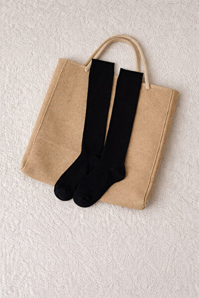 ESESTO ÇORAP 3-Piece Japanese Style Cotton Long Black Transitional Stretchy B...