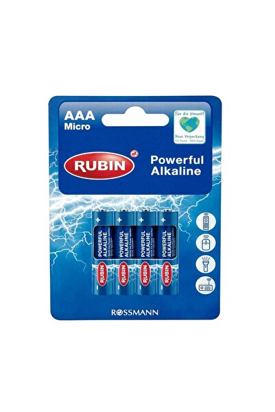 Rubin Alkalin AAA İnce Pil 1,5V 4'lü