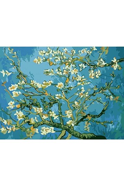 wombhobby Van Gogh Badem Çiçekleri Sayılarla Boyama Seti 40x50 Cm Çerçeveli (...