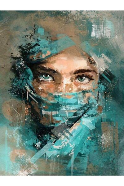 wombhobby Turkuazın Gizemi Sayılarla Boyama Seti 50x65 Cm Çerçeveli (Kasnağa ...