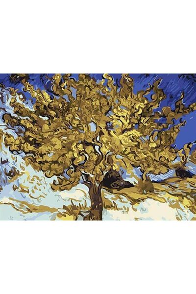 wombhobby Van Gogh Ağaç Sayılarla Boyama Seti 40x50 Cm Çerçeveli (Kasnağa ) G...