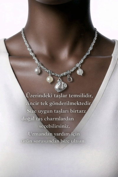 birtarz Doğal taş charm için özel iplerden örme zincir kolyeler