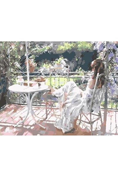 wombhobby Bahçedeki Genç Kız Sayılarla Boyama Seti 40x50 Çerçeveli (Kasnağa )...