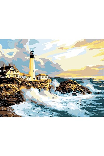 wombhobby Yamaçtaki Deniz Feneri Sayılarla Boyama Seti 50x65 Cm Çerçeveli (Ka...