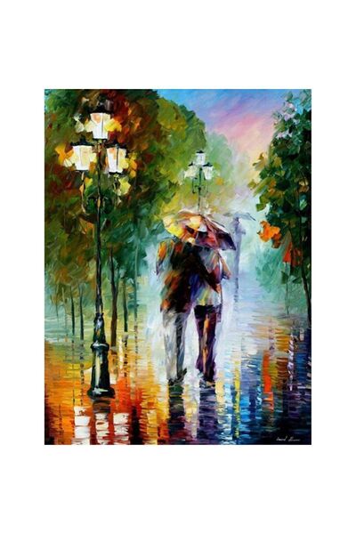 wombhobby Aşık Islatan Yağmur Sayılarla Boyama Seti 40x50 Cm Çerçeveli (Kasna...