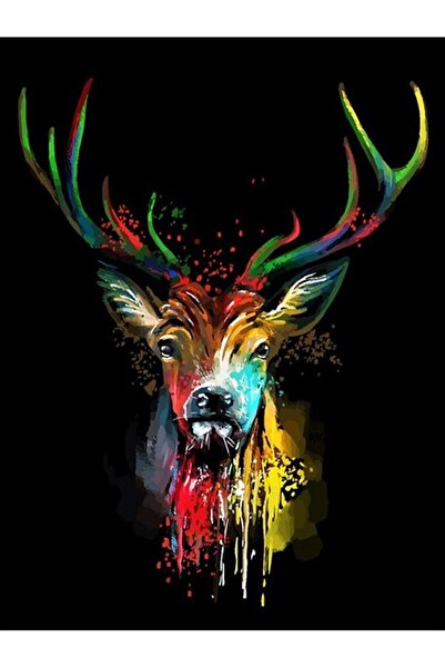 wombhobby Vahşi Geyik 2 Sayılarla Boyama Seti 40x 50 Cm (TUVALE GERİLİ)