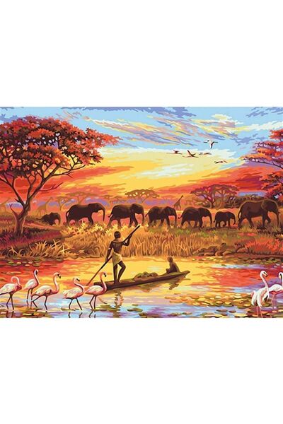 wombhobby Afrika Esintisi Ve Kadın Sayılarla Boyama Seti 40x50 Çerçeveli (Kas...