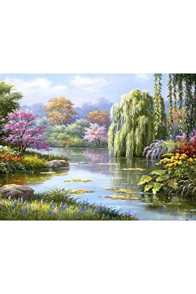 wombhobby Söğüt Ağacı Sayılarla Boyama Seti(40x50 Cm Tuval Şasesine Gerili)