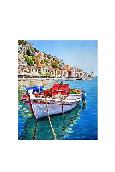 wombhobby Ege Esintisi Sayılarla Boyama Seti 40x50 Çerçeveli (Kasnağa ) Gerili
