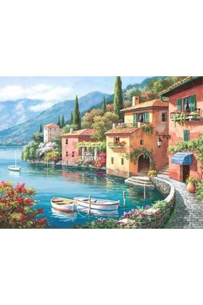 wombhobby Sahilde Yalılar Sayılarla Boyama Seti 80x100 Cm Çerçeveli (Kasnağa ...