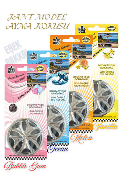 Autokit 4 ADET Jant Model Oto Ayna Kokusu 4lü Araç Ayna koku Sakız Okyanus Ka...