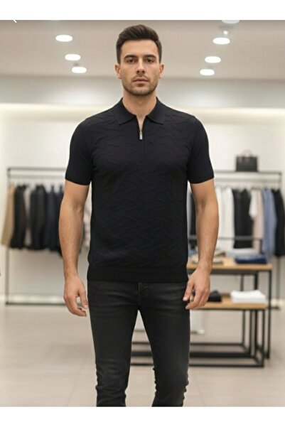 ADVANTE GÜNCÜOĞLU REGULAR FİT YAKALI KISA KOLLU FERMUARLI MERSERİZE TRİKO ERK...