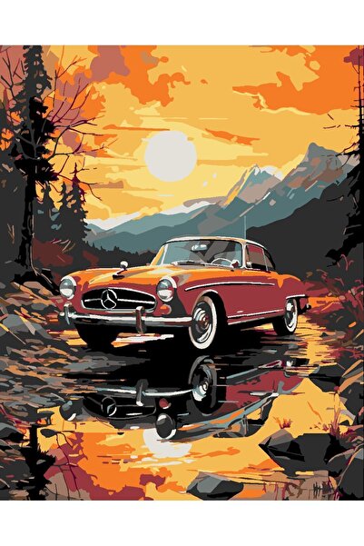 wombhobby Klasik Günbatımı Sayılarla Boyama Seti 60x75 Cm Çerçeveli (Kasnağa ...