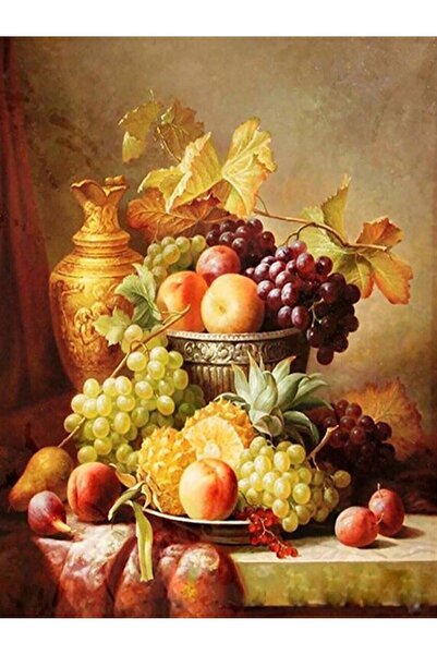 wombhobby Natürmort Sayılarla Boyama Seti 50x65 Cm Çerçeveli (Kasnağa ) Geril...