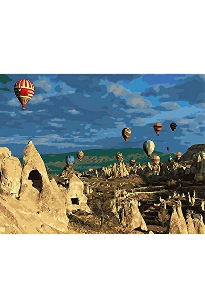 wombhobby Kapadokya Sayılarla Boyama Seti 40x50 Cm (tuvale Gerili)