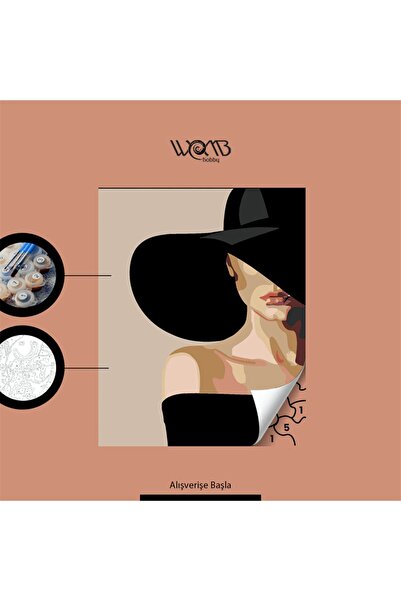 wombhobby Gizemli Kadın Sayılarla Boyama Seti 30x40cm Çerçeveli (Kasnağa ) Ge...