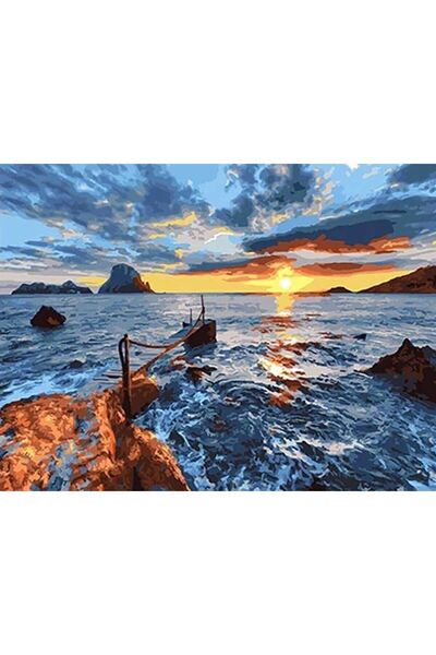 wombhobby Ufuklara Dalarken Sayılarla Boyama Seti 40x50 Cm Çerçeveli (Kasnağa...