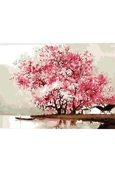 wombhobby Kiraz Ağaçları Sayılarla Boyama Seti 40x50 Cm Çerçeveli (Kasnağa ) ...